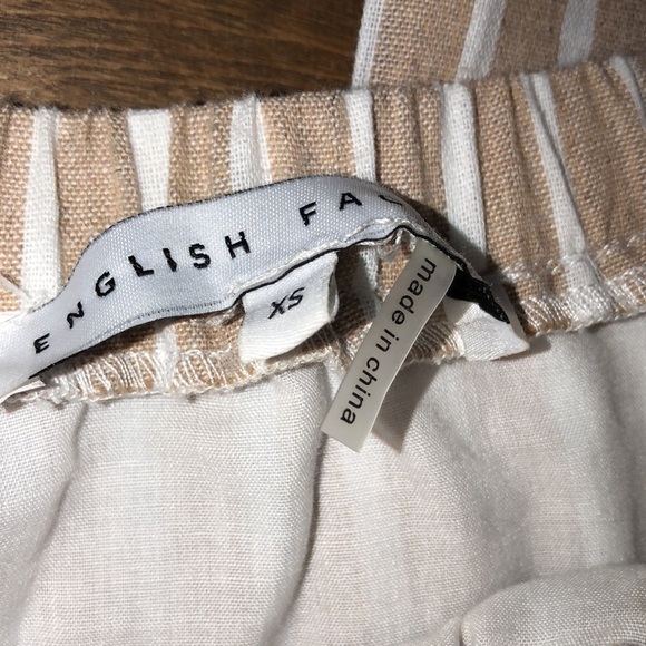 English Factory xsmall tan striped cotton romper - Picture 3 of 11